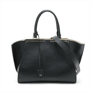 Fendi Trois Jours leather handbag crossbody shoulder bag black M